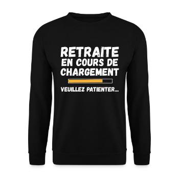 Homme Humour Cadeau Retraité - Retraite En Cours - Sweat-shirt Unisexe - noir - Devant - Alina (178cm) & Michal (187cm)