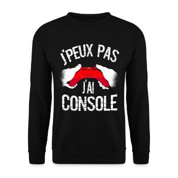 J'Peux Pas J'ai Console cadeau Gamer - Sweat-shirt Unisexe - noir - Devant - Alina (178cm) & Michal (187cm)
