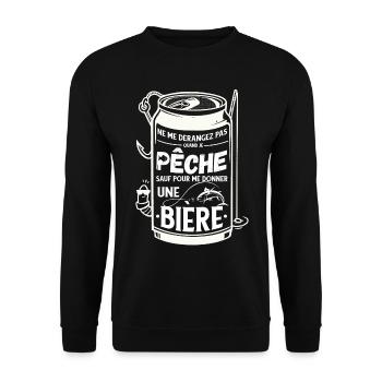 Ne me Dérangez Pas Quand Je pêche sauf pour Bière - Sweat-shirt Unisexe - noir - Devant - Alina (178cm) & Michal (187cm)