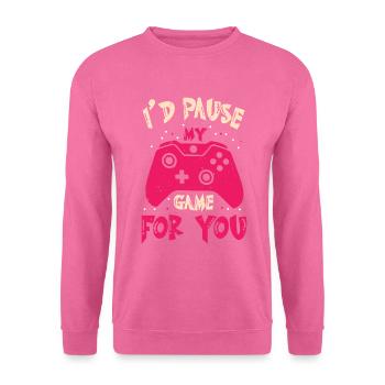 Ich pausiere mein Spiel für dich Valentine Gaming - Unisex Pullover - Pink - Vorne