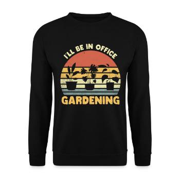 Gartentherapie Lustige Gartenarbeit - Unisex Pullover - Schwarz - Vorne - Alina (178cm) & Michal (187cm)