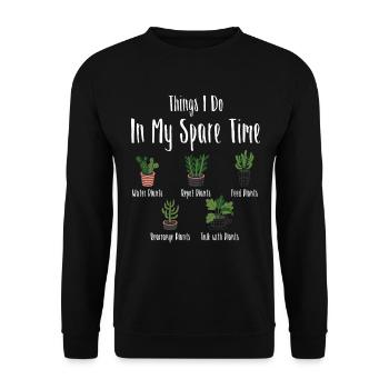 Choses que je fais pendant le temps libre Jardin végétal - Sweat-shirt Unisexe - noir - Devant - Alina (178cm) & Michal (187cm)