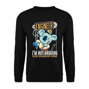 Ingénieur Je ne discute pas Ingénieur drôle - Sweat-shirt Unisexe - noir - Devant - Alina (178cm) & Michal (187cm)