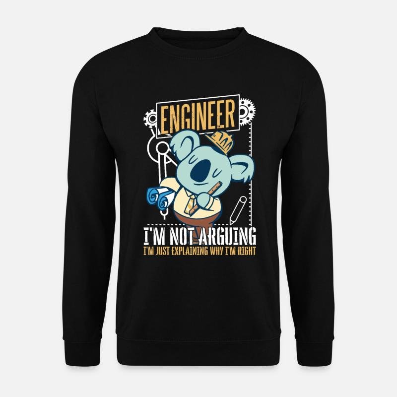 Ingenieur Ich streite nicht Lustiger Ingenieur - Unisex Pullover - Schwarz