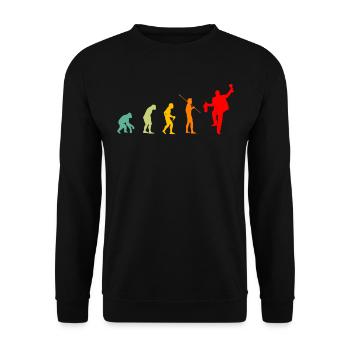 Evolution Aperitif lustiges Geschenk Mann - Unisex Pullover - Schwarz - Vorne - Alina (178cm) & Michal (187cm)