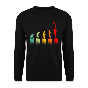 Evolution Tennisman idee passionate gift of tenni - Unisex Sweatshirt - black - Front - Alina (178cm) & Michal (187cm)