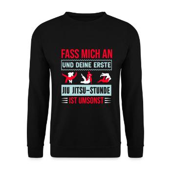 Jiu Jitsu Stunde Jiu Jitsu Training - Unisex Pullover - Schwarz - Vorne - Alina (178cm) & Michal (187cm)