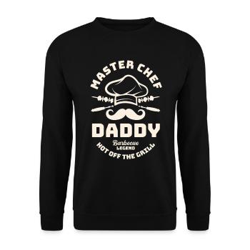 Vatertag - Dad Master Chef Daddy Barbeque Lege - Unisex Pullover - Schwarz - Vorne - Alina (178cm) & Michal (187cm)