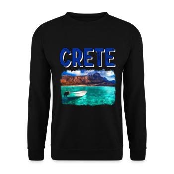 Kreta Urlaub Geschenk - Unisex Pullover - Schwarz - Vorne - Alina (178cm) & Michal (187cm)