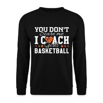 Coach Filles Basketball Drôle Coach - Sweat-shirt Unisexe - noir - Devant - Alina (178cm) & Michal (187cm)