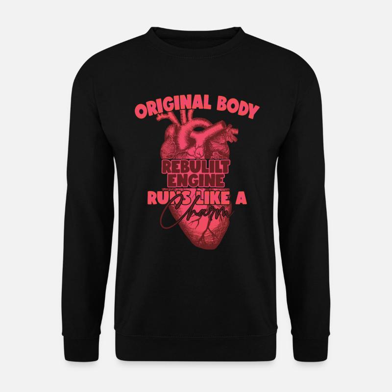 Open Heart Surgery Recovery Operation - Unisex Sweatshirt - black