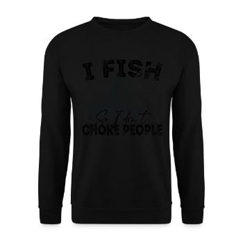 Je pêche pour ne pas étouffer les gens Pêcheur - Sweat-shirt Unisexe - noir - Devant - Alina (178cm) & Michal (187cm)