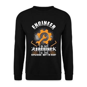 Ingénieur Je ne discute pas Ingénieur drôle - Sweat-shirt Unisexe - noir - Devant - Alina (178cm) & Michal (187cm)
