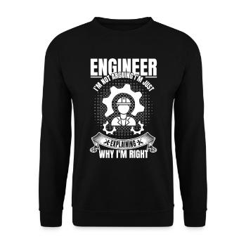 Je ne discute pas d’une citation drôle d’ingénierie - Sweat-shirt Unisexe - noir - Devant - Alina (178cm) & Michal (187cm)