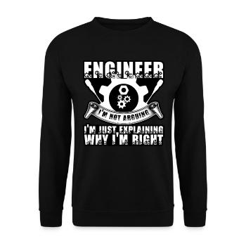 Ingénieur Je ne discute pas Citation drôle - Sweat-shirt Unisexe - noir - Devant - Alina (178cm) & Michal (187cm)