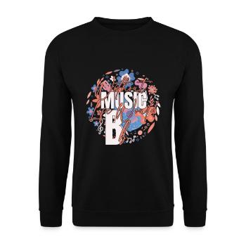Ohne Musik würde das Leben B Flat Zitat - Unisex Pullover - Schwarz - Vorne - Alina (178cm) & Michal (187cm)