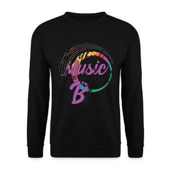 Ohne Musik würde das Leben B Flat Zitat - Unisex Pullover - Schwarz - Vorne - Alina (178cm) & Michal (187cm)