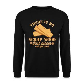 There Is No Scrap Wood Woodworking - Unisex Sweatshirt - black - Front - Alina (178cm) & Michal (187cm)