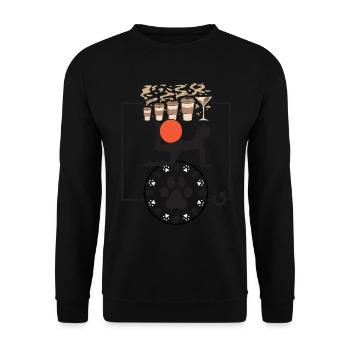 Coffee Pilates Dogs Repeat Funny Pilates - Unisex Sweatshirt - black - Front - Alina (178cm) & Michal (187cm)