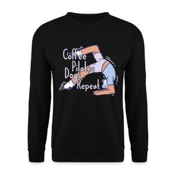 Coffee Pilates Dogs Repeat Funny Pilates - Unisex Sweatshirt - black - Front - Alina (178cm) & Michal (187cm)