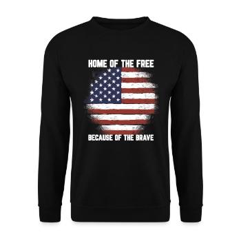 Home Of Free Because The Brave America - Sweat-shirt Unisexe - noir - Devant - Alina (178cm) & Michal (187cm)