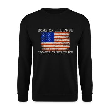 Home Of Free Because The Brave America - Sweat-shirt Unisexe - noir - Devant - Alina (178cm) & Michal (187cm)