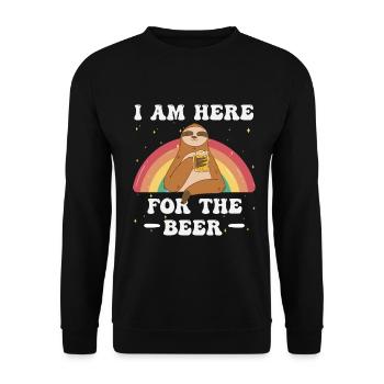 I am here for the beer - Unisex Sweatshirt - black - Front - Alina (178cm) & Michal (187cm)