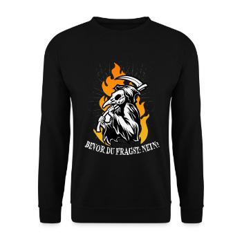 Bevor du fragst: Nein - Unisex Pullover - Schwarz - Vorne - Alina (178cm) & Michal (187cm)