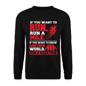 Marathon: Get to know another world! - Unisex Sweatshirt - black - Front - Alina (178cm) & Michal (187cm)