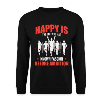 Half marathon: passion before ambition - Unisex Sweatshirt - black - Front - Alina (178cm) & Michal (187cm)