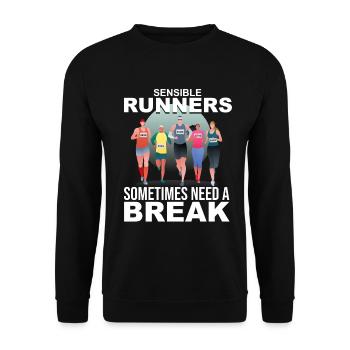 Sensible runners need a break - Unisex Sweatshirt - black - Front - Alina (178cm) & Michal (187cm)
