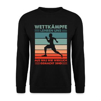 Laufwettkampf - Unisex Pullover - Schwarz - Vorne - Alina (178cm) & Michal (187cm)