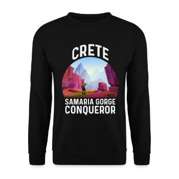 Crete Samaria Gorge Conqueror - Unisex Pullover - Schwarz - Vorne - Alina (178cm) & Michal (187cm)