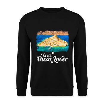 Crete Ouzo Lover - Unisex Pullover - Schwarz - Vorne - Alina (178cm) & Michal (187cm)