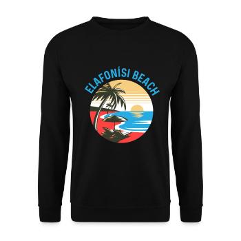 Elafonisi Beach - Unisex Sweatshirt - black - Front - Alina (178cm) & Michal (187cm)