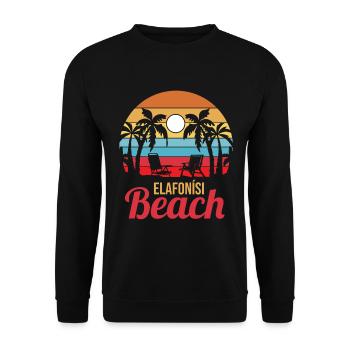 Elafonisi Beach - Unisex Sweatshirt - black - Front - Alina (178cm) & Michal (187cm)