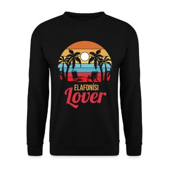 Elafonisi Lover - Unisex Sweatshirt - black - Front - Alina (178cm) & Michal (187cm)
