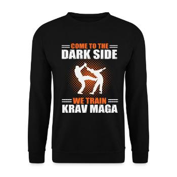 Wir trainieren Krav Maga - Unisex Pullover - Schwarz - Vorne - Alina (178cm) & Michal (187cm)