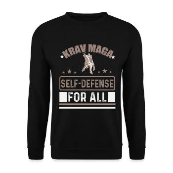 Selbstverteidigung für alle. - Unisex Pullover - Schwarz - Vorne - Alina (178cm) & Michal (187cm)