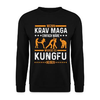 Krav Maga in einfach = Kungfu - Unisex Pullover - Schwarz - Vorne - Alina (178cm) & Michal (187cm)