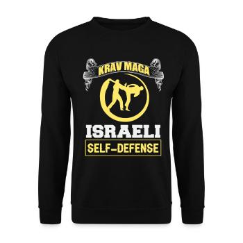 Krav Maga Israeli Self Defense - Unisex Pullover - Schwarz - Vorne - Alina (178cm) & Michal (187cm)