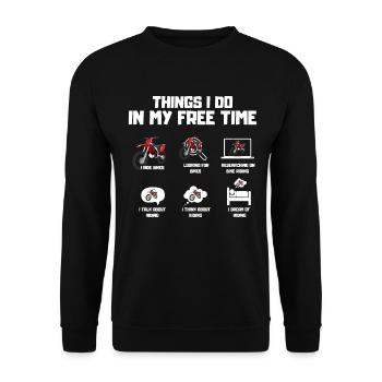 Motorradfreak - Unisex Pullover - Schwarz - Vorne - Alina (178cm) & Michal (187cm)