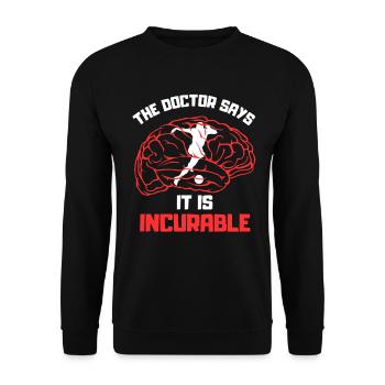 Football patient - Unisex Sweatshirt - black - Front - Alina (178cm) & Michal (187cm)