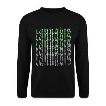 Cannabis - Unisex Sweatshirt - black - Front - Alina (178cm) & Michal (187cm)