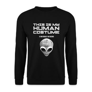 Alien en costume humain - Sweat-shirt Unisexe - noir - Devant - Alina (178cm) & Michal (187cm)