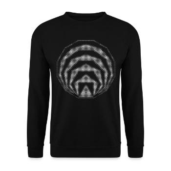Nested Square Polygons Geometric Art White - Unisex Sweatshirt - black - Front - Alina (178cm) & Michal (187cm)