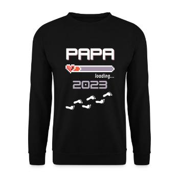 Papa 2023 loading... - Unisex Pullover - Schwarz - Vorne - Alina (178cm) & Michal (187cm)