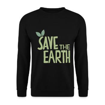 Save The Earth Nachhaltig Klimawandel - Unisex Pullover - Schwarz - Vorne - Alina (178cm) & Michal (187cm)