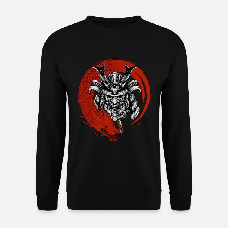 Samurai und Drache - Unisex Pullover - Schwarz