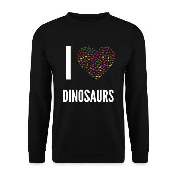 I LOVE DINOSAURS - Unisex Sweatshirt - black - Front - Alina (178cm) & Michal (187cm)